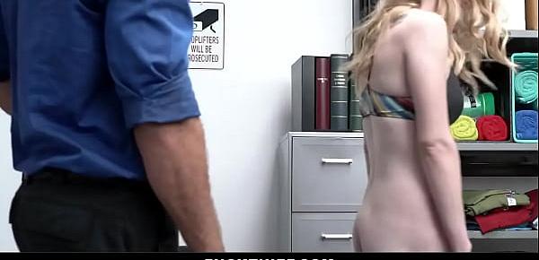  Small Tits Blonde Caught Shoplifting Gets Banged with Cock in Face